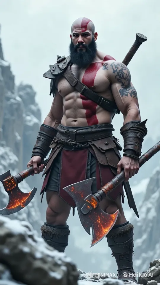 Warrior in Snowy Mountains: Aesthetic and Powerful Scene – AI Generated Video | Hailuo AI