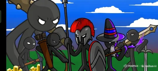Dark Stick-Figure Warriors Prepare for Battle – AI Generated Video | Hailuo AI