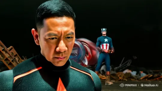 Asian Man in High-Tech Suit Battles Captain America – AI Generated Video | Hailuo AI