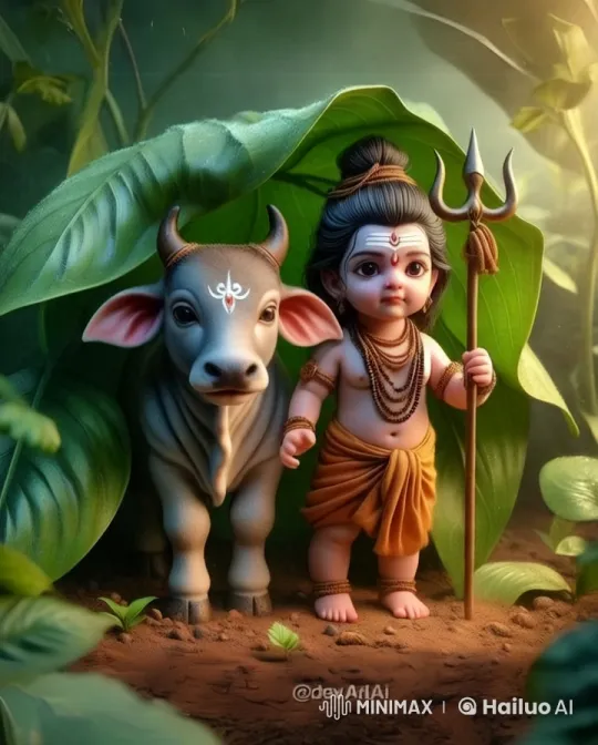 Child and Cow in Serene Forest Setting – AI Generated Video | Hailuo AI
