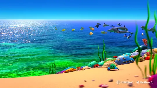 Green and Blue Bay: Coco's Adventure and the Heart of the Sea – AI Generated Video | Hailuo AI