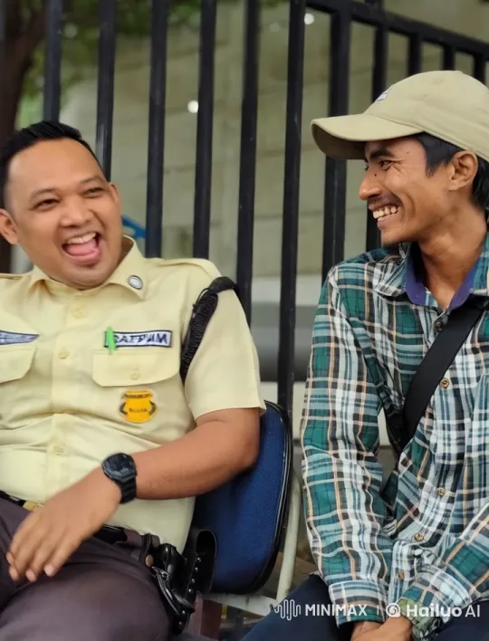 Warm Embrace Between Security Guard and Man – AI Generated Video | Hailuo AI