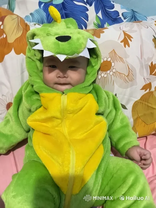 Baby in Dinosaur Costume Performes Playful Kungfu – AI Generated Video | Hailuo AI