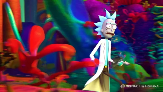 Rick Sanchez in a Surreal, Chaotic Landscape – AI Generated Video | Hailuo AI