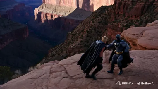 Batman vs. Thor: Epic Showdown at the Grand Canyon – AI Generated Video | Hailuo AI