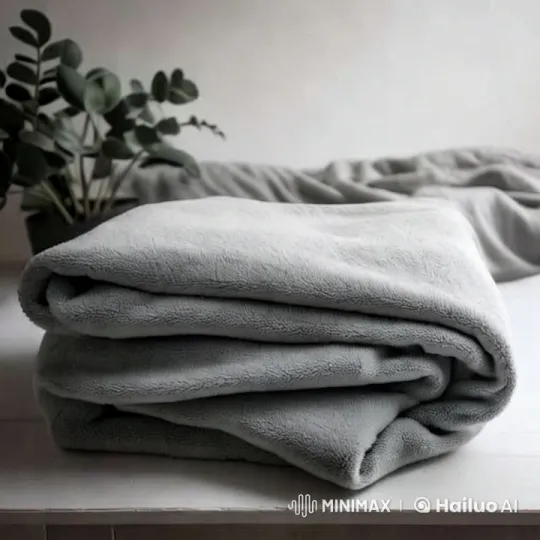 Luxurious Gray Blanket Showcase Video – AI Generated Video | Hailuo AI