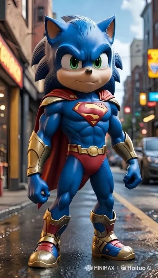Superheroine with Wolf-Like Features Stands in Wet City – AI Generated Video | Hailuo AI
