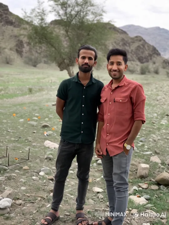 Two Men in a Mountainous Landscape – AI Generated Video | Hailuo AI