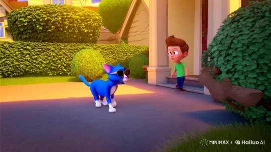 Boy and Talking Cat Discover Adventure and Friendship – AI Generated Video | Hailuo AI