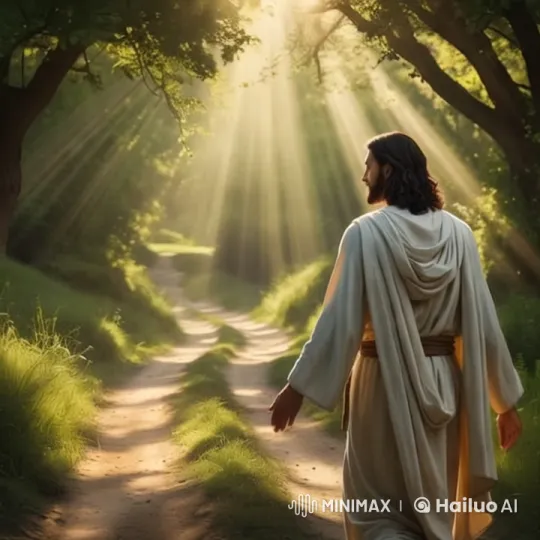 Jesus Invites You on a Tranquil Forest Journey – AI Generated Video | Hailuo AI