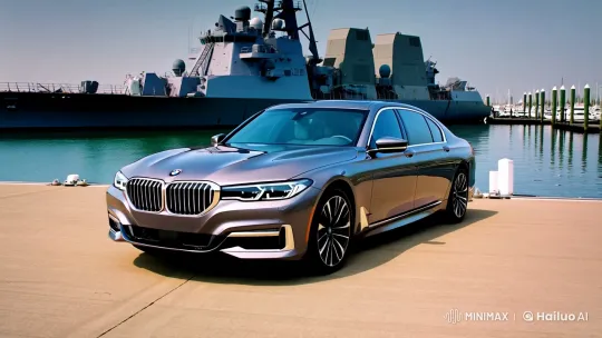 BMW 7 Series Showcases Luxury Amidst Military Might – AI Generated Video | Hailuo AI