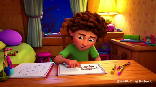 Boy's Magical Sketch Transforms into a Real Cat – AI Generated Video | Hailuo AI