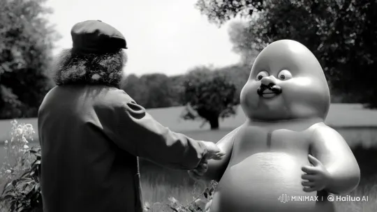 Romantic Dream: Man and Giant Peanut Dance in Vintage Setting – AI Generated Video | Hailuo AI