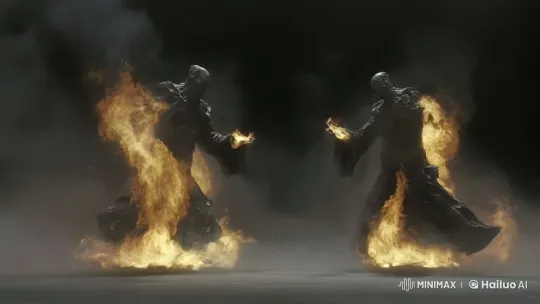 Mystic Dancers Perform in Enchanted Flames – AI Generated Video | Hailuo AI