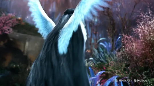 Mystical Figure with Canine Features in Ethereal Forest – AI Generated Video | Hailuo AI