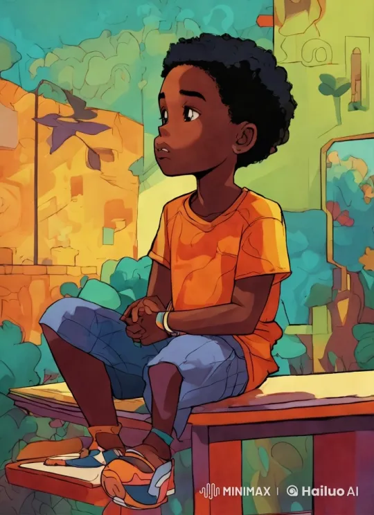 Vibrant Urban Setting with Relaxed Young Boy – AI Generated Video | Hailuo AI