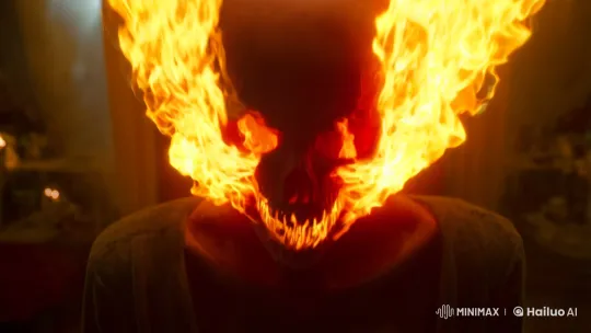 Transformation of a Character into a Flaming Skull – AI Generated Video | Hailuo AI