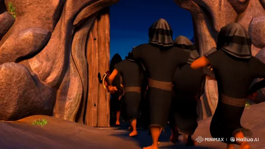 Ali Baba Discovers and Qasim Falls for the Cave of Wonders – AI Generated Video | Hailuo AI