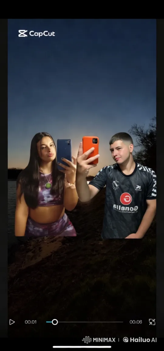 Couple in Colorful Attire Against Serene Sunset Sky – AI Generated Video | Hailuo AI