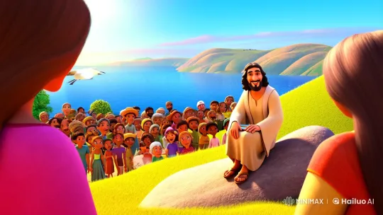 Jesus and the Joyful Gathering by the Sea of Galilee – AI Generated Video | Hailuo AI