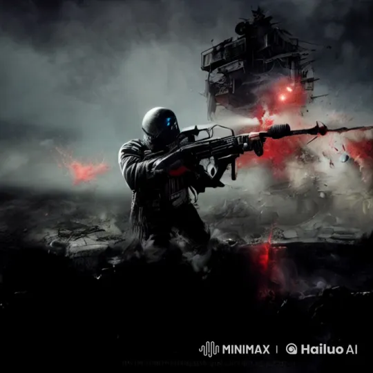 Futuristic Soldier in a War-Torn Landscape – AI Generated Video | Hailuo AI