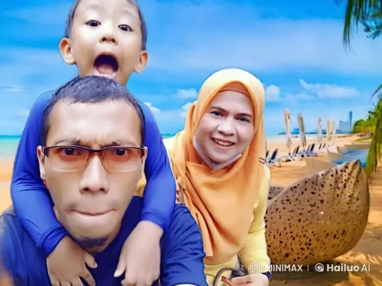 Family Enjoying a Sunny Beach Day – AI Generated Video | Hailuo AI