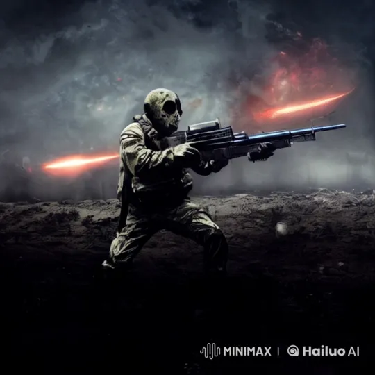 Stormy Battlefield: Soldier's Determination – AI Generated Video | Hailuo AI