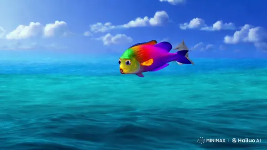 Rainbow Fish and Dolphin's Enchanted Ocean Journey – AI Generated Video | Hailuo AI