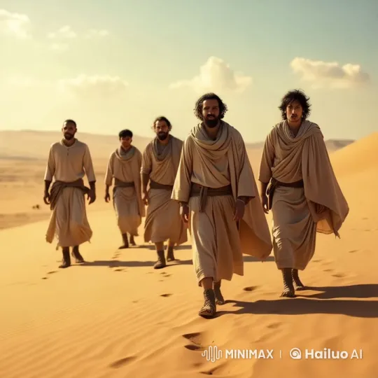 Six Sons Journey Through Endless Desert in Search of Paradise – AI Generated Video | Hailuo AI