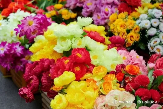 Vibrant Floral Display with Tracking Shot – AI Generated Video | Hailuo AI