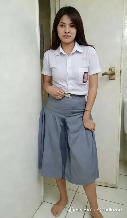 Young Woman's Embarrassment in Clean Bathroom – AI Generated Video | Hailuo AI