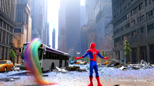 Spiderman Rescues Girl Amidst Urban Chaos – AI Generated Video | Hailuo AI