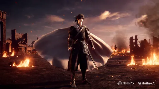 Epic Rise of a Warrior: Post-Apocalyptic Drama and Determination – AI Generated Video | Hailuo AI