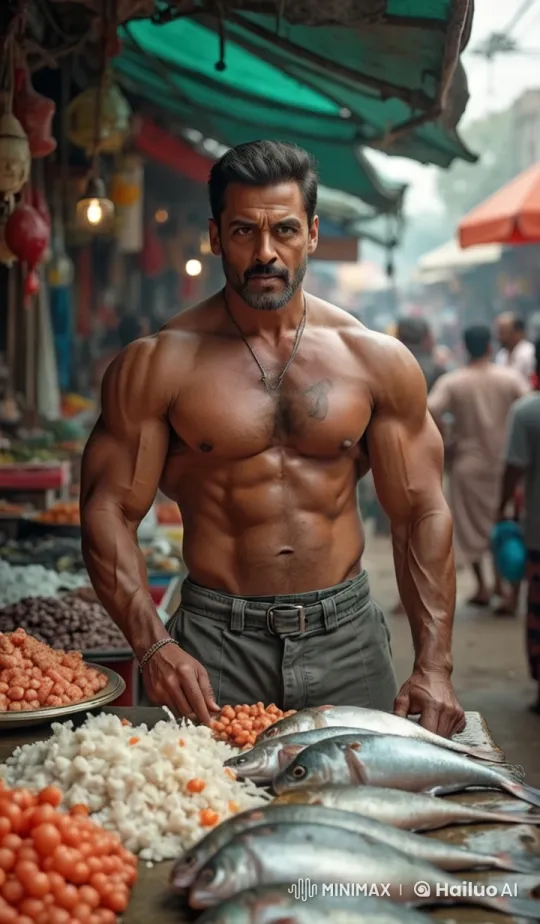 Salman Khan Showcases Fresh Fish at Bustling Market – AI Generated Video | Hailuo AI