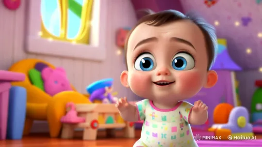 Pixar-Style Animated Baby in Whimsical Child's Room – AI Generated Video | Hailuo AI
