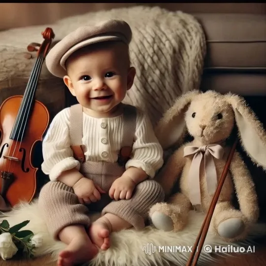 Baby and Stuffed Rabbit Joyfully Dance – AI Generated Video | Hailuo AI