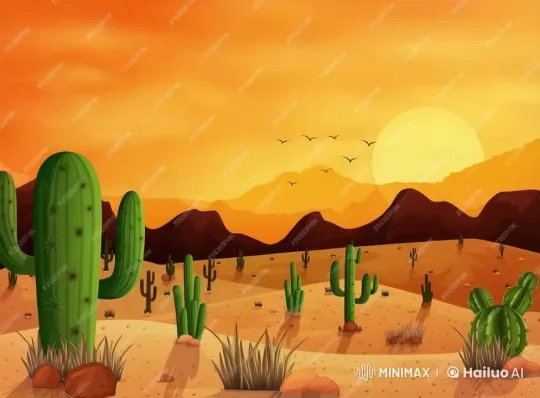 Desert Journey: Following the Elephant Bird in Live2D Animation – AI Generated Video | Hailuo AI
