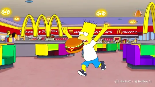 Bart Simpson's Whimsical Run Through Aesthetic McDonald's – AI Generated Video | Hailuo AI