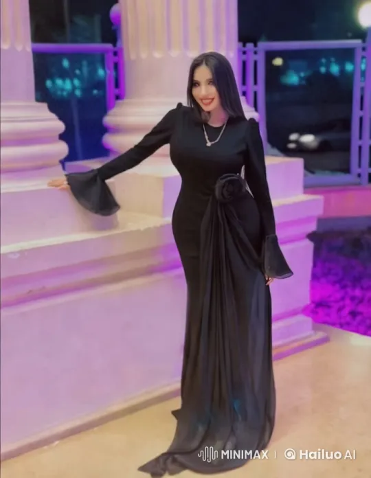 Elegant Woman in Black Dress with Artistic Lighting – AI Generated Video | Hailuo AI