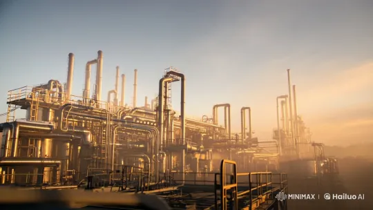 Dawn Inspection: Aesthetic Tension at Industrial Site – AI Generated Video | Hailuo AI