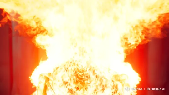 Transformation of a Face into a Burning Skull – AI Generated Video | Hailuo AI
