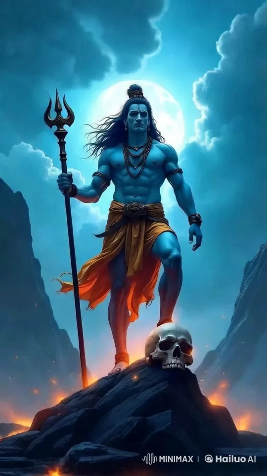 Lord Shiva's Majestic Display on Rocky Peak – AI Generated Video | Hailuo AI