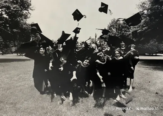 Graduates Celebrate with Caps in the Air – AI Generated Video | Hailuo AI