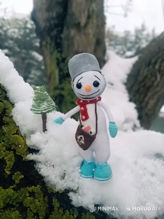 Snowman Guides to Tree, Smile, Walk Right – AI Generated Video | Hailuo AI