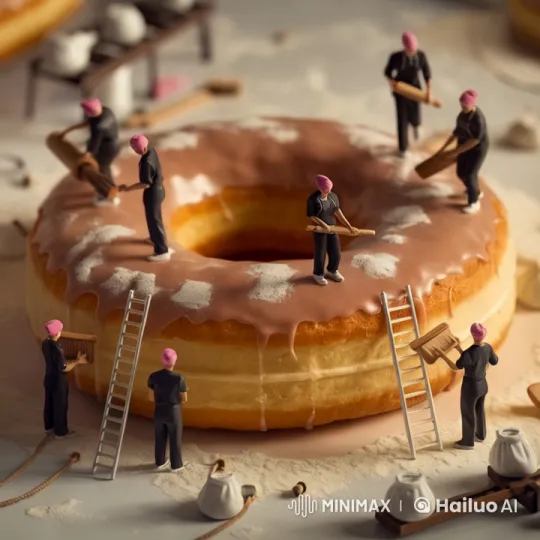 Artisanal Giant Donut Crafted by Tiny Workers – AI Generated Video | Hailuo AI