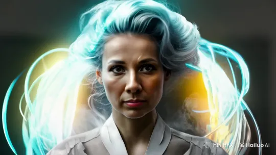 Cyberpunk Vision: Futuristic Woman in Energy Waves – AI Generated Video | Hailuo AI