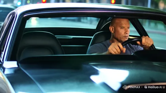 Muscular Man Prepares for Street Race in Classic Mustang – AI Generated Video | Hailuo AI
