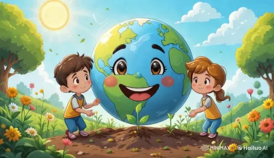 Children and Earth Character Promote Nature Protection – AI Generated Video | Hailuo AI