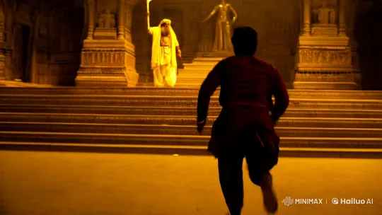 Danav Rushes Towards Bhole Baba in Dramatic Temple Scene – AI Generated Video | Hailuo AI