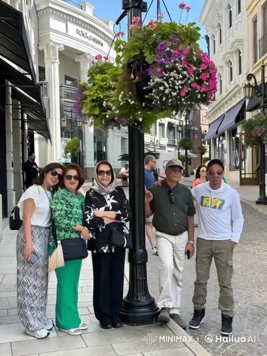 Group Celebrates with Joy on Charming Street – AI Generated Video | Hailuo AI